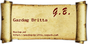 Gazdag Britta névjegykártya